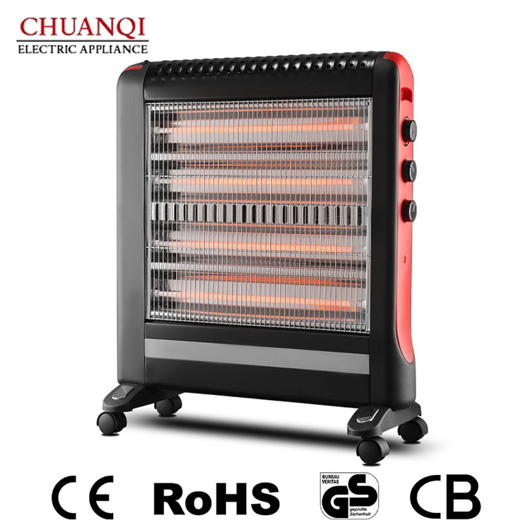 2400W 4 Tubuli Vicus Heater Cum Castoribus